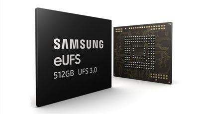 三星将全球首发量产512GB eUFS3.0闪存 连续读取可达2100MB/s