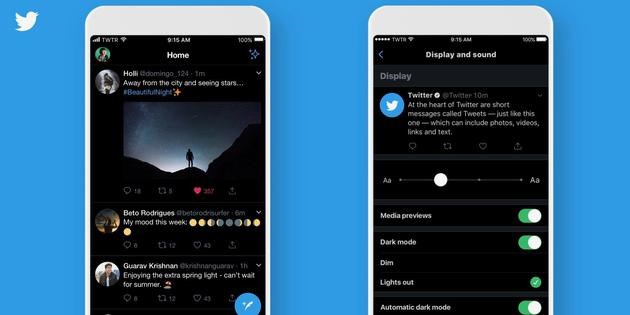 Twitter iOS版App黑暗模式升级