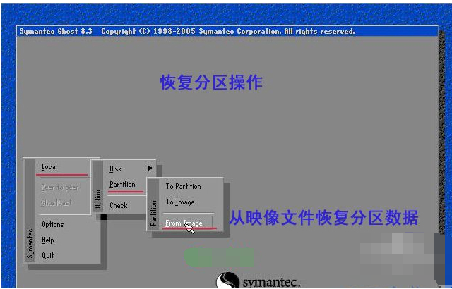 一键ghost8.3恢复分区方法介绍